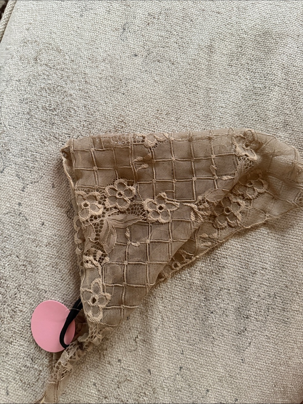 Free people Lace Triangle hair Scarf in brown Tan